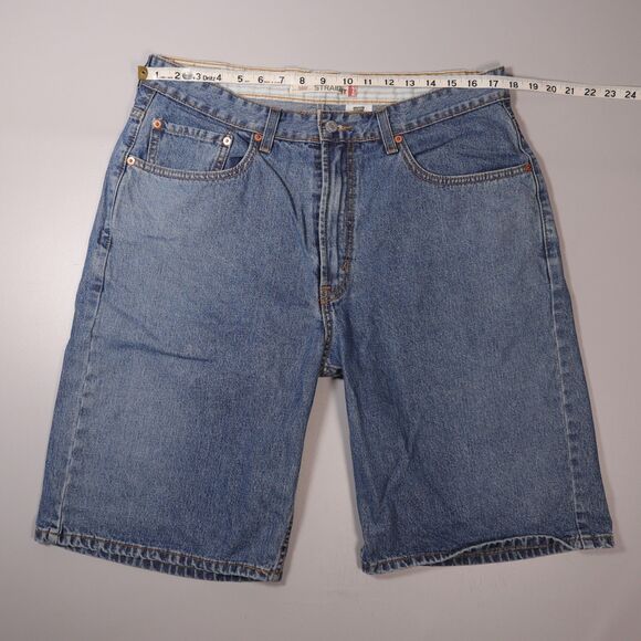 VTG Levis 569 Jean Shorts Men 34 x 11 Loose Fit Straight Baggy Skateboard - Picture 6 of 8